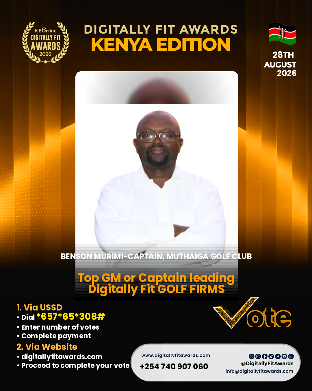Benson Murimi-Captain, Muthaiga Golf Club poster