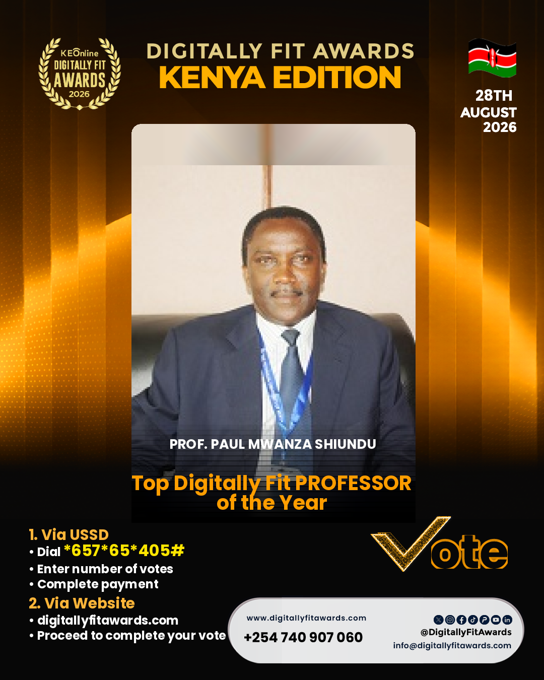 Prof. Paul Mwanza Shiundu poster
