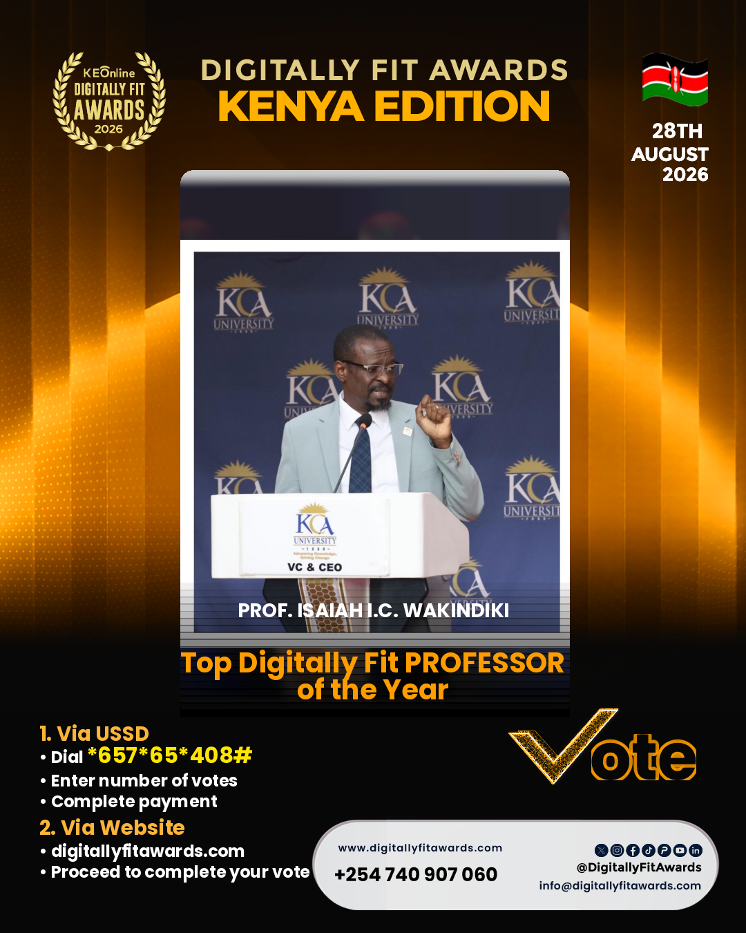 Prof. Isaiah I.C. Wakindiki poster