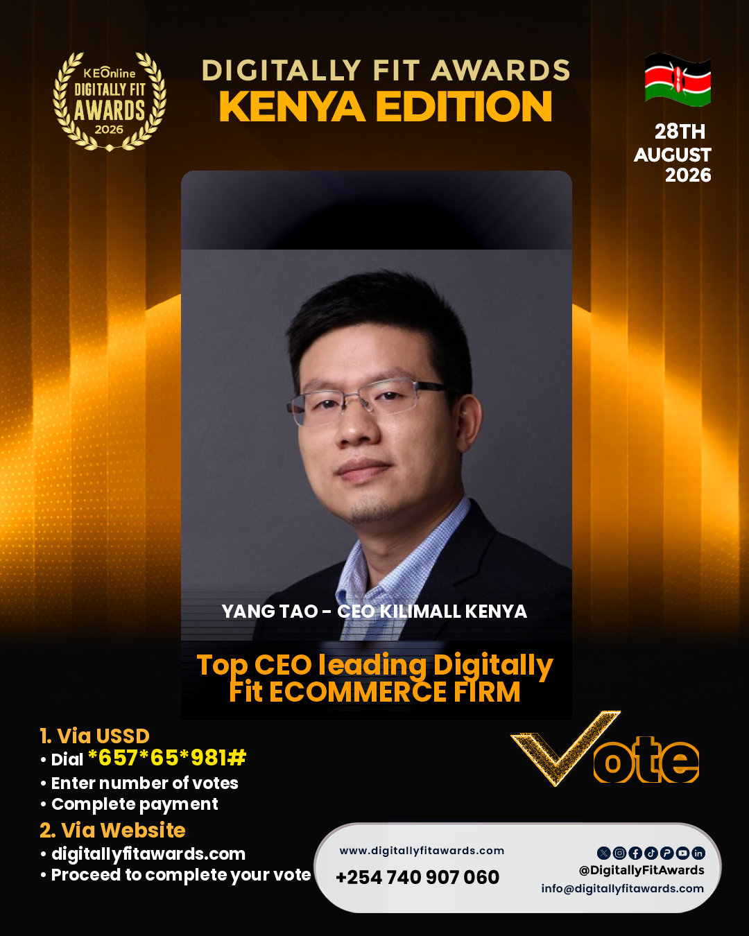 Yang Tao - CEO Kilimall Kenya poster