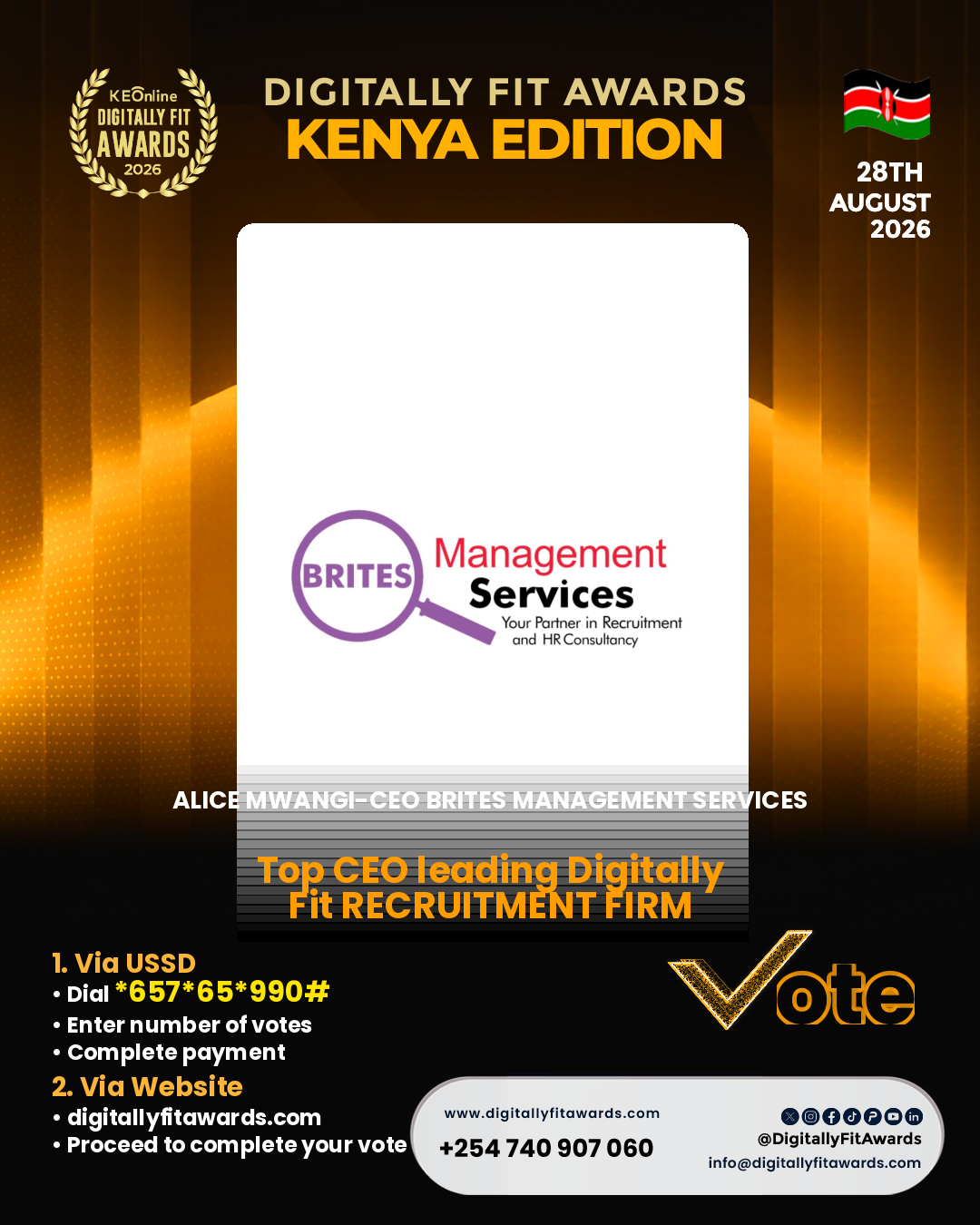 Alice Mwangi-CEO Brites Management Services poster