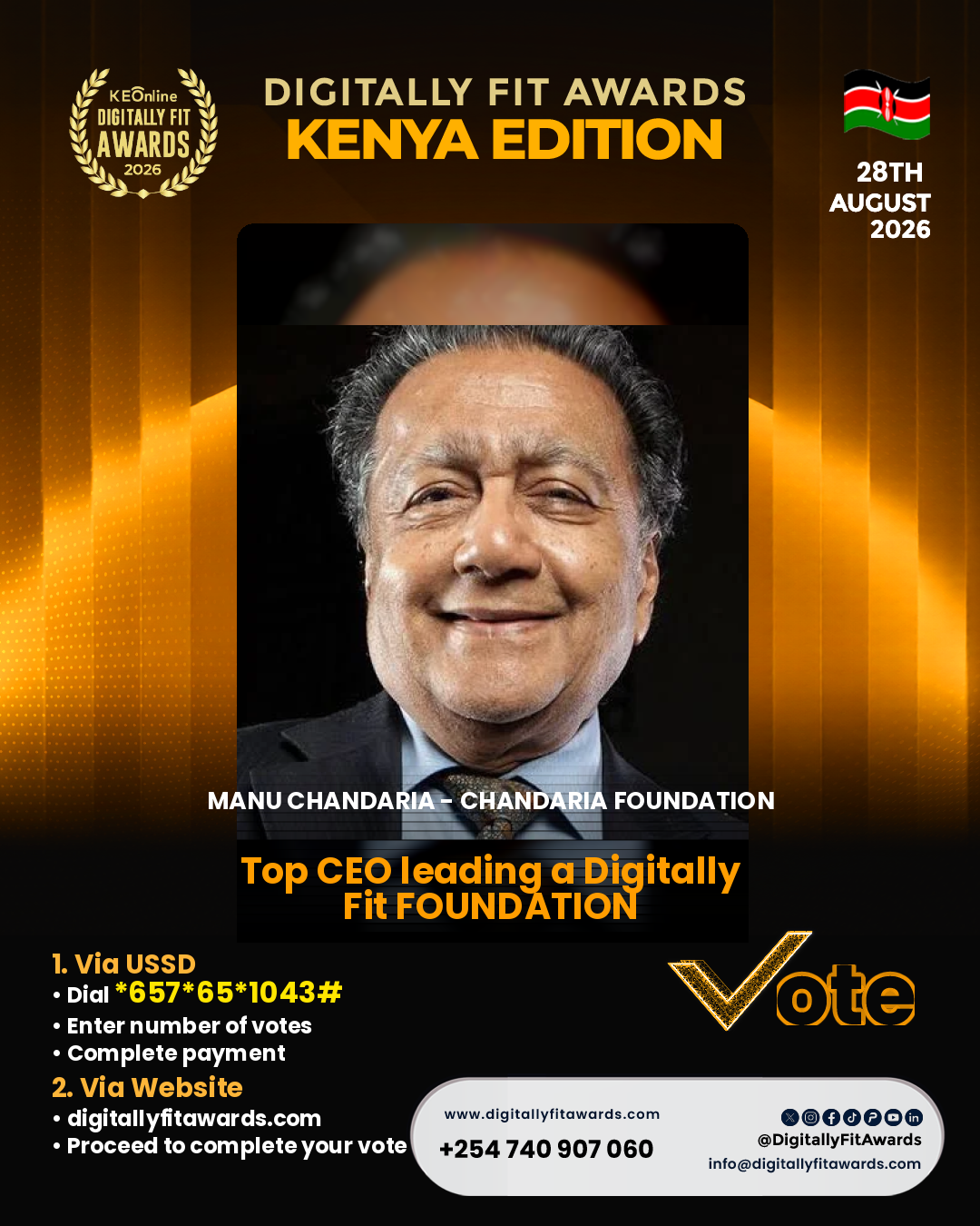 Manu Chandaria - Chandaria Foundation poster