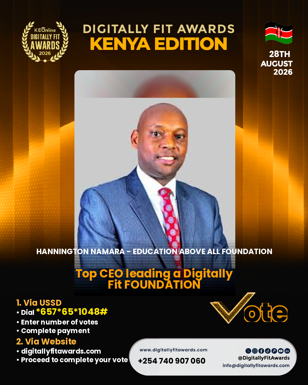 Hannington Namara - Education Above All Foundation poster