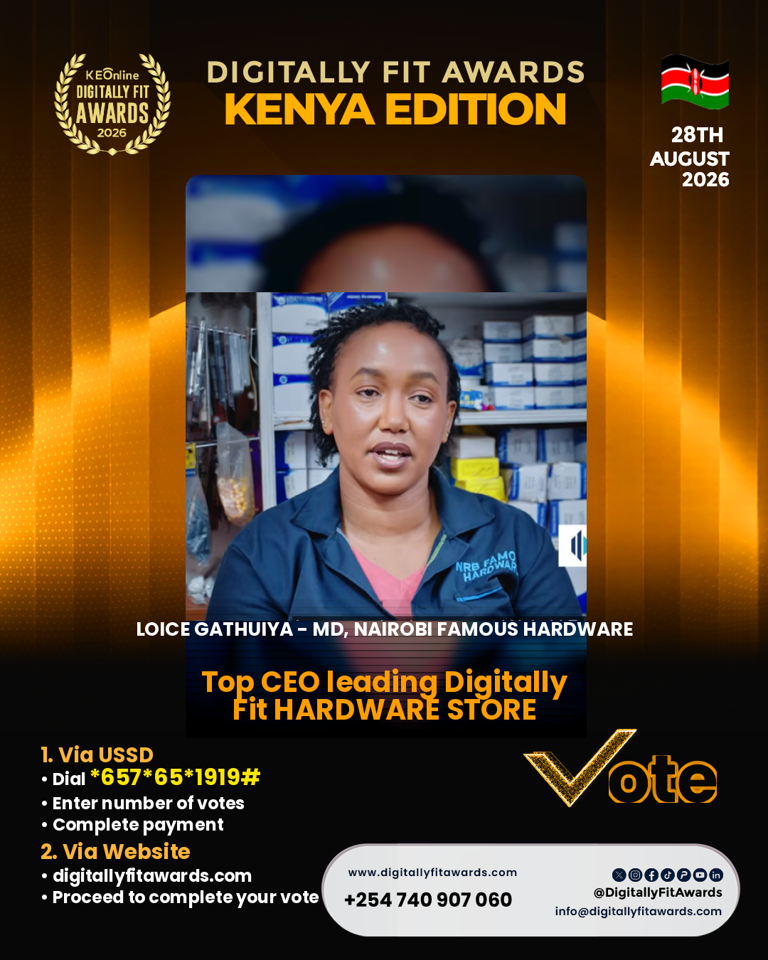 Loice Gathuiya - MD, Nairobi Famous hardware poster