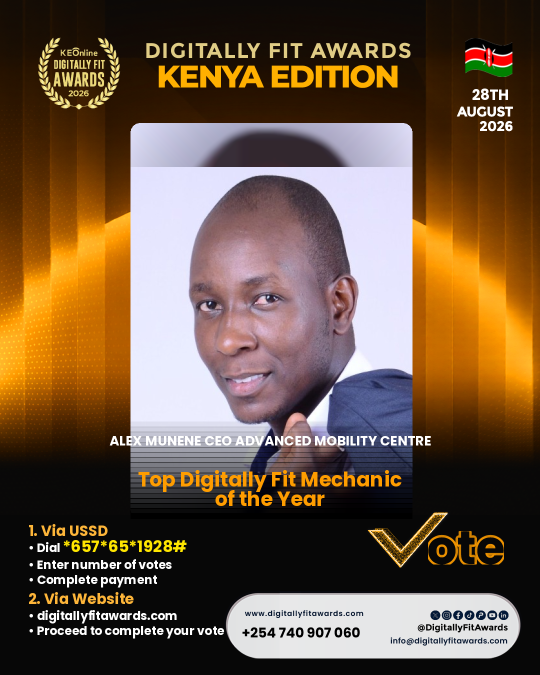 Alex Munene CEO Advanced Mobility Centre poster