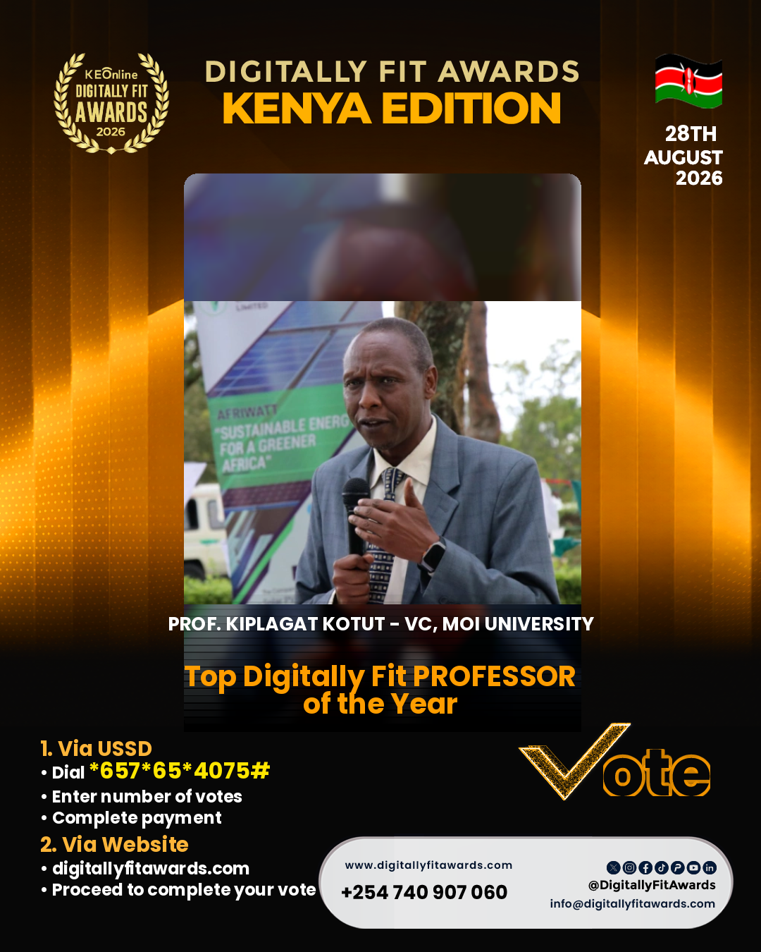 Prof. Kiplagat Kotut - VC, Moi University poster