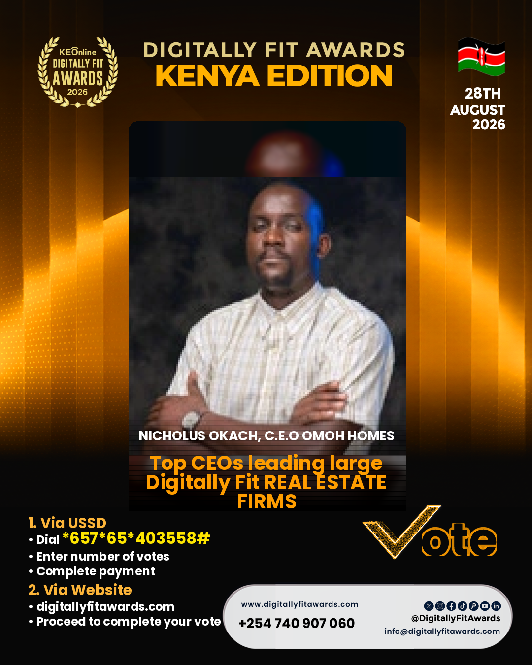 Nicholus Okach, C.E.O Omoh Homes poster
