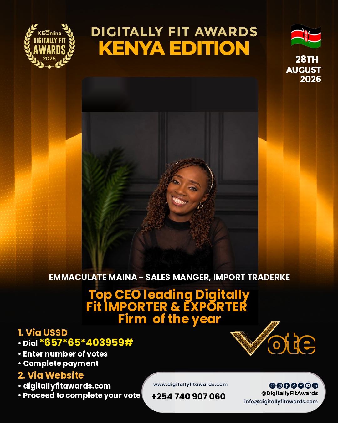 Emmaculate Maina - Sales Manger, Import TraderKe poster