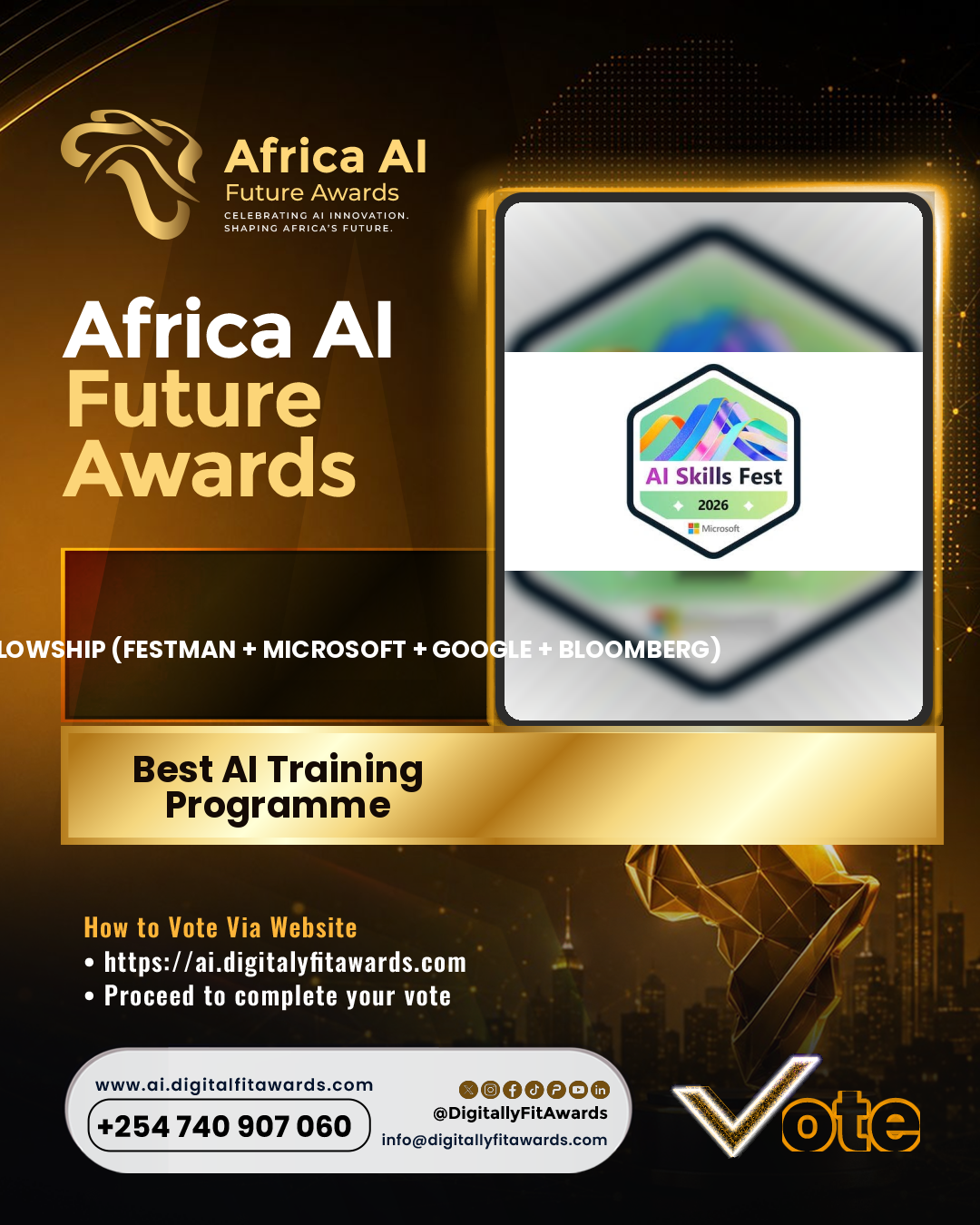 AI Skills Fellowship (FestMan + Microsoft + Google + Bloomberg) poster