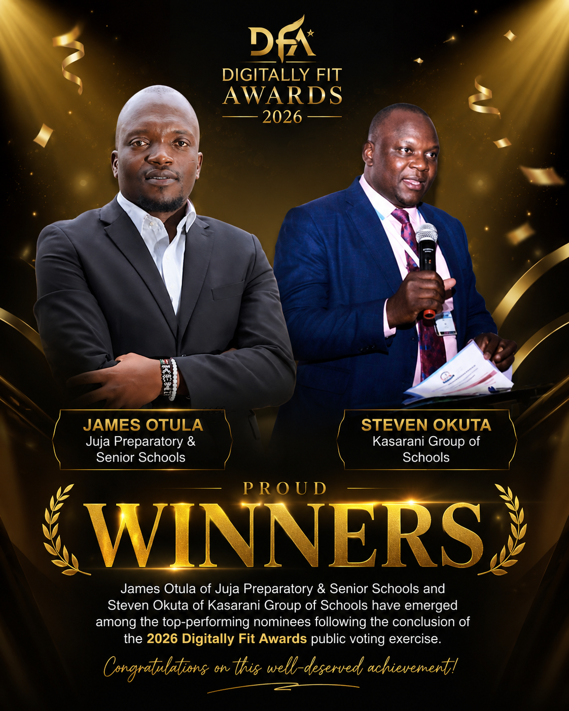 James Otula and Steven Okuta Emerge as Top Performers in the 2026 Digitally Fit Awards Voting